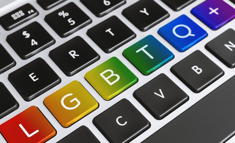 LGBTQ+ On Computer Keyboard Keys