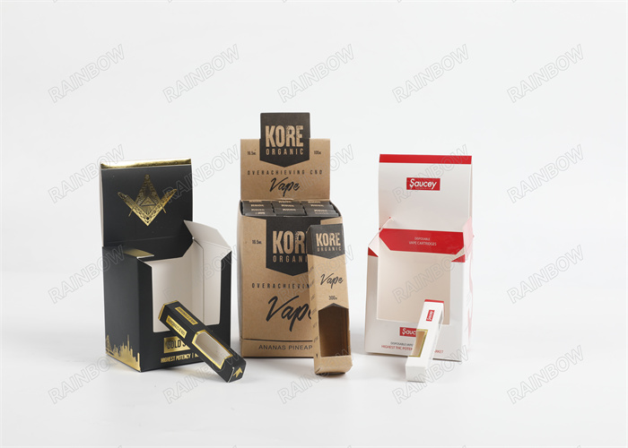Custom paper box with logo printing for the vape pen and cartridge packaging