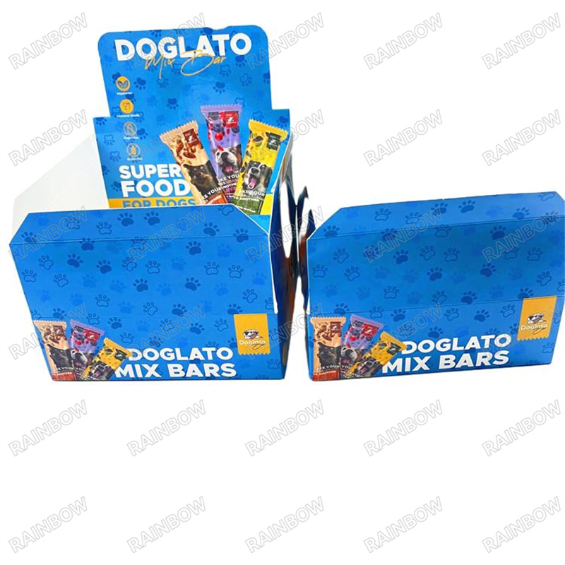 good quality Customized dipsy paper carton box pet food dog treats packaging printing paper box blue printed paper box wholesale