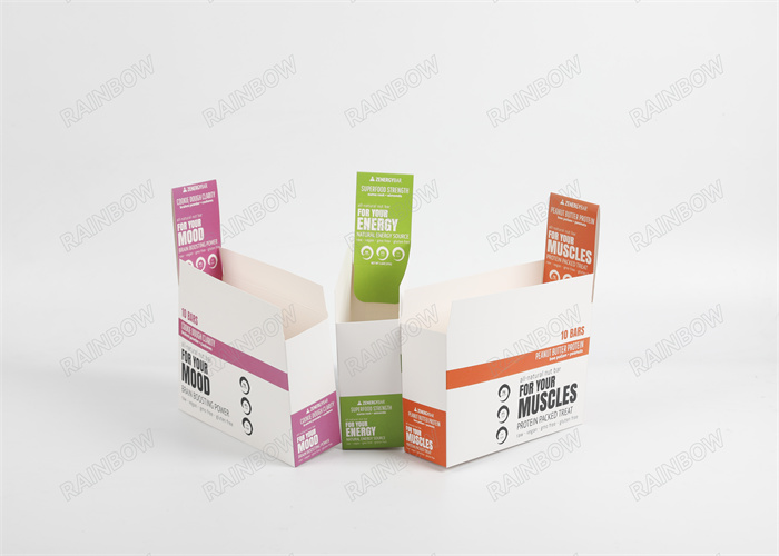 good quality Custom paper box for the snack bar chocolate bar display paper box with hot stamping wholesale