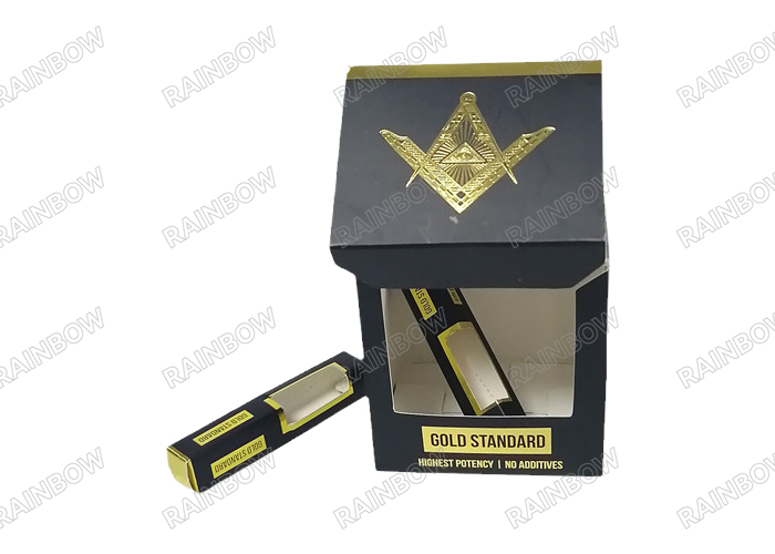 good quality Low MOQ custom 350g eco friendly Cigar Vape paper box hot stamping vape packaging box with window wholesale